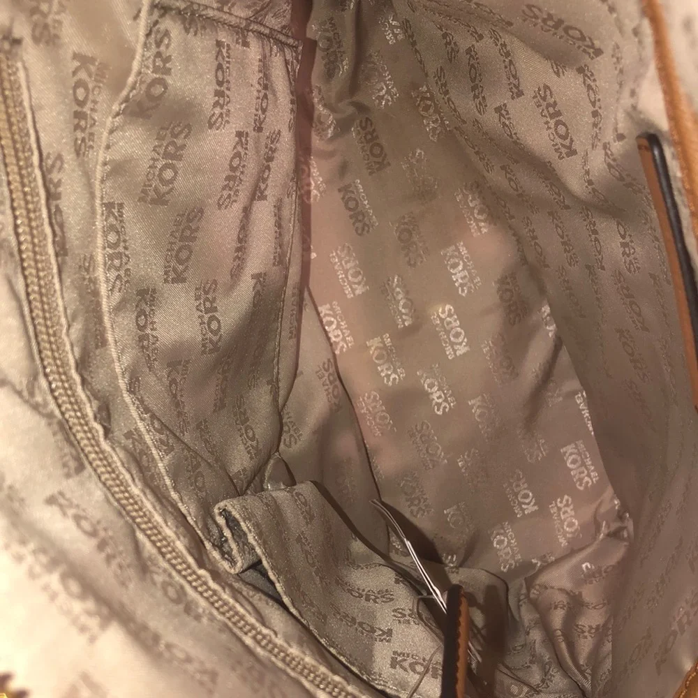 MICHAEL KORS MK Monogram Bicolor Leather & Coated Canvas Tech Backpack NWT - Picture 13 of 17